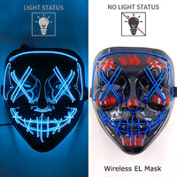 Máscara LED Neón Halloween | Brilla en la Oscuridad