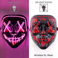 Máscara LED Neón Halloween | Brilla en la Oscuridad