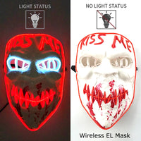 Máscara LED Neón Halloween | Brilla en la Oscuridad