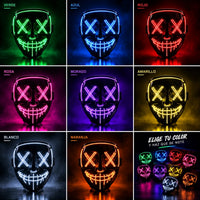 Máscara LED Neón Halloween | Brilla en la Oscuridad