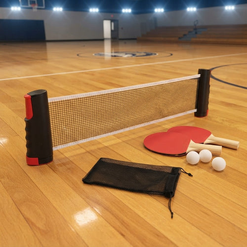 Set de tenis de mesa portátil con red retráctil, 2 palas y 3 pelotas